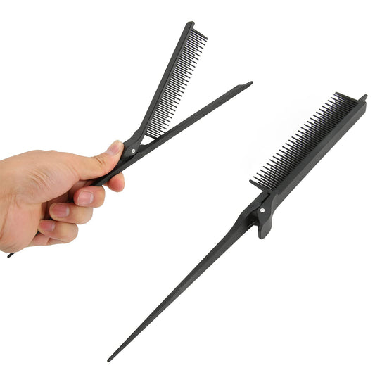 Brrnoo Hair Brush and Comb,Rat Tail Comb Salon Hairdressing Comb Hair Thinning Comb Hair Cutter Comb Rat Tail Teasing Clip Comb Professional Black Hair Salon Plastic Highlighting Comb