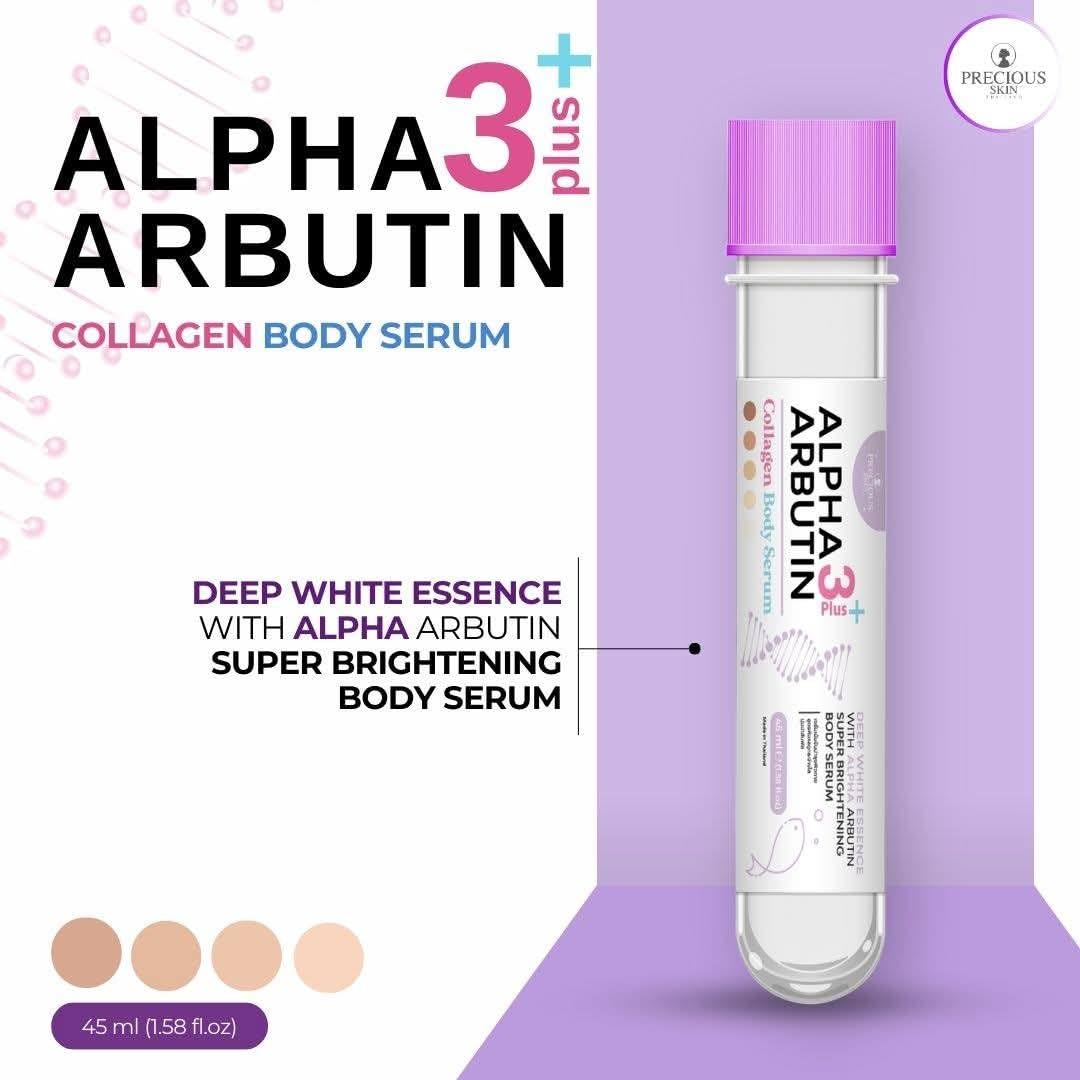 Alpha 3Plus Arbutin Collagen Body Serum, Pink, Super Brightening Body Serum 45ML