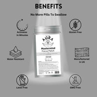 Active Aura Focus Patches x 30 - for Concentration, Mood & Memory Boost, Independent lab Tested - Topical Wellness Patches