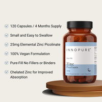 INNOPURE Zinc Picolinate Supplement 25mg, 120 Capsules