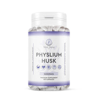 Physlium Husk 5000mg - 4 Month Supply 120 Capsules - Vegan Physlium Husk