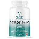 Vinco Supplements Vinco Benfotiamine 300mg - Vitamin B1 Thiamine High Strength for Heart & Kidney Support, 120 Vegan Capsules, Enhanced Cognitive Function, Energy & Antioxidants, Gluten & Allergen-Free - Made in UK