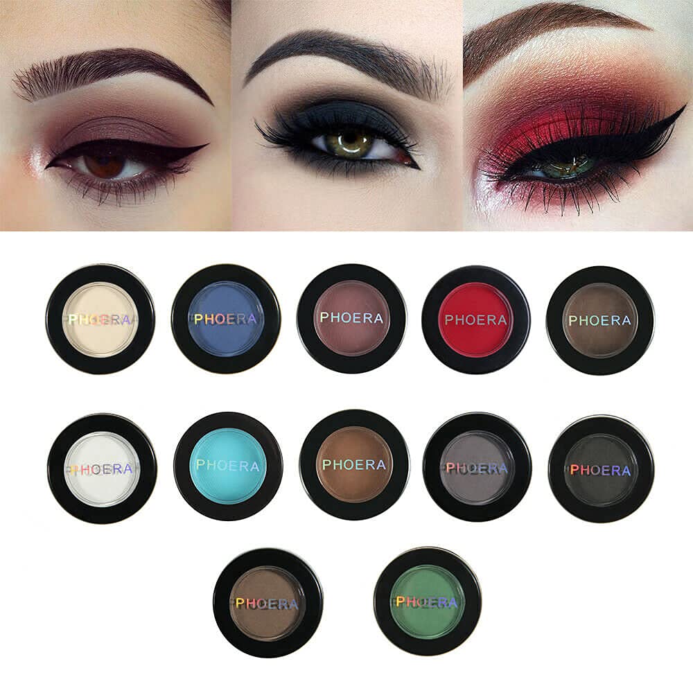 Phoera AQUAPURITY - PHOERA Matte Eyeshadow velvet matte palette Waterproof Long Lasting in 12 striking shades creme-powder formula easy to blend and build Cruelty free Vegan (203 POLLY)