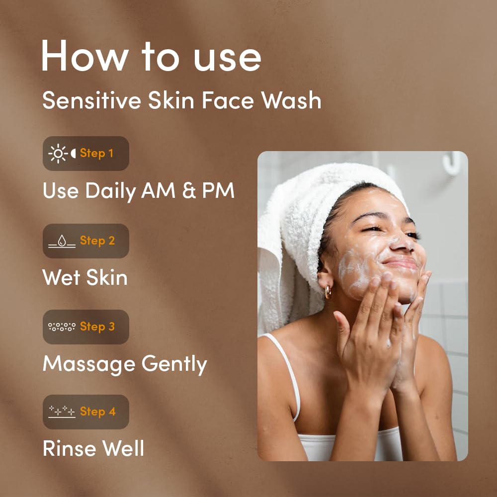 Urban Veda Soothing Facial Wash |Daily Simple Face Wash | Sandalwood & Rose Water| Sensitive Skin Face Wash for Women & Men | Face Cleanser for Dry & Sensitive Skin | 150 ml
