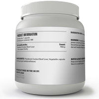 BERSERKER Supplements Berserker Desiccated Beef Liver Supplement 750mg per Capsule 500 Capsules, Un-defatted to Provide Full Absorption of Naturally Occurring Vitamins and Minerals Found in Beef Liver | Made in The UK