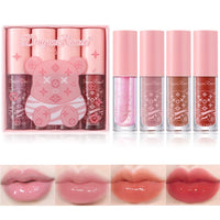 ZDHSOY 4Pcs Hydrating Lip Gloss Set, Moisturizing Tinted Lip oil Set/Long Lasting Lip Glow Balm Lip Care, Transparent Moisturizing No-Sticky Lip Gloss