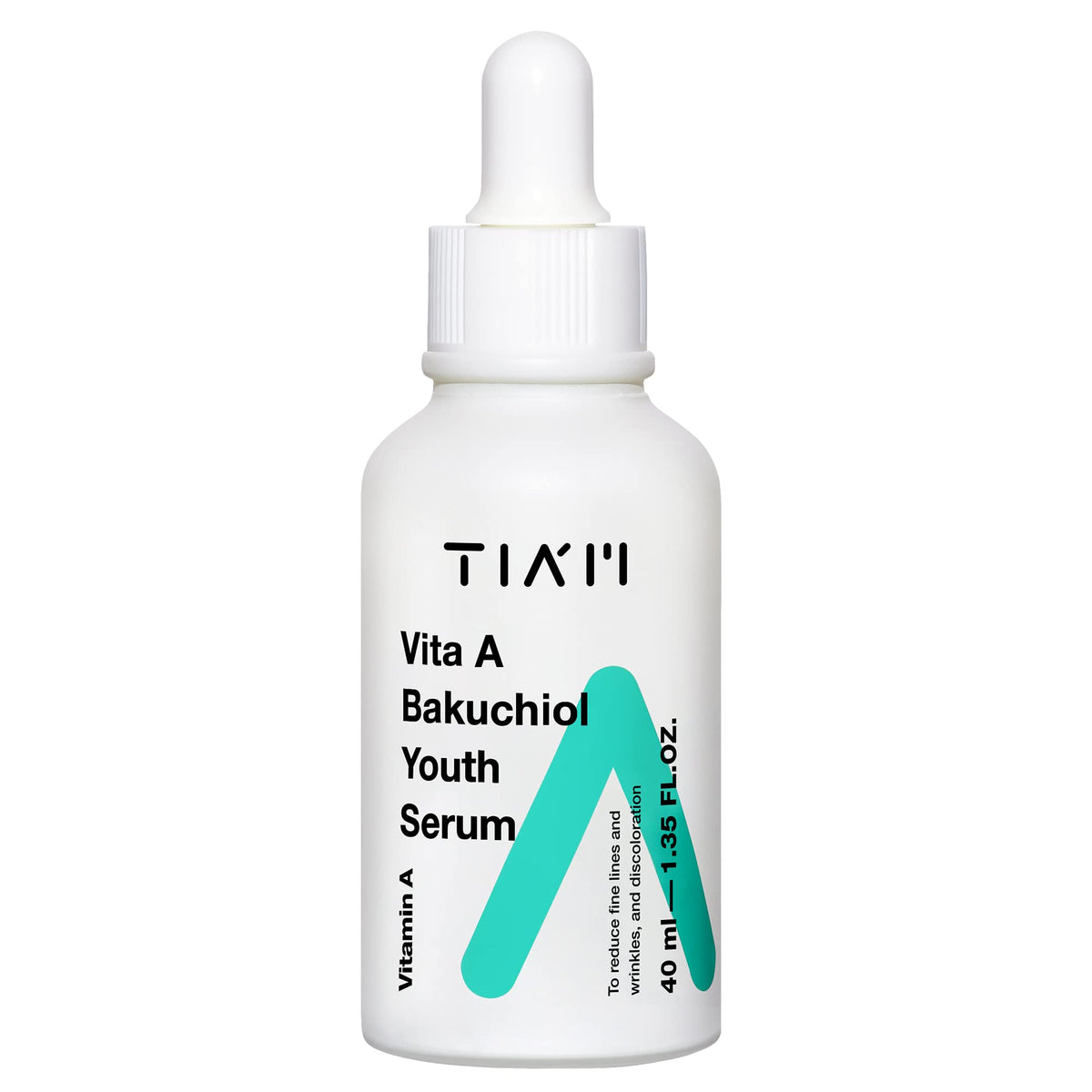 TIA'M TIAM Vita A Bakuchiol Youth Serum – Intense Firming Face Serum | Face Brightening Vitamin A Serum for Face | Fish Collagen- Infused Skin Brightening K beauty Skincare Serum (1.35 fl. oz.)