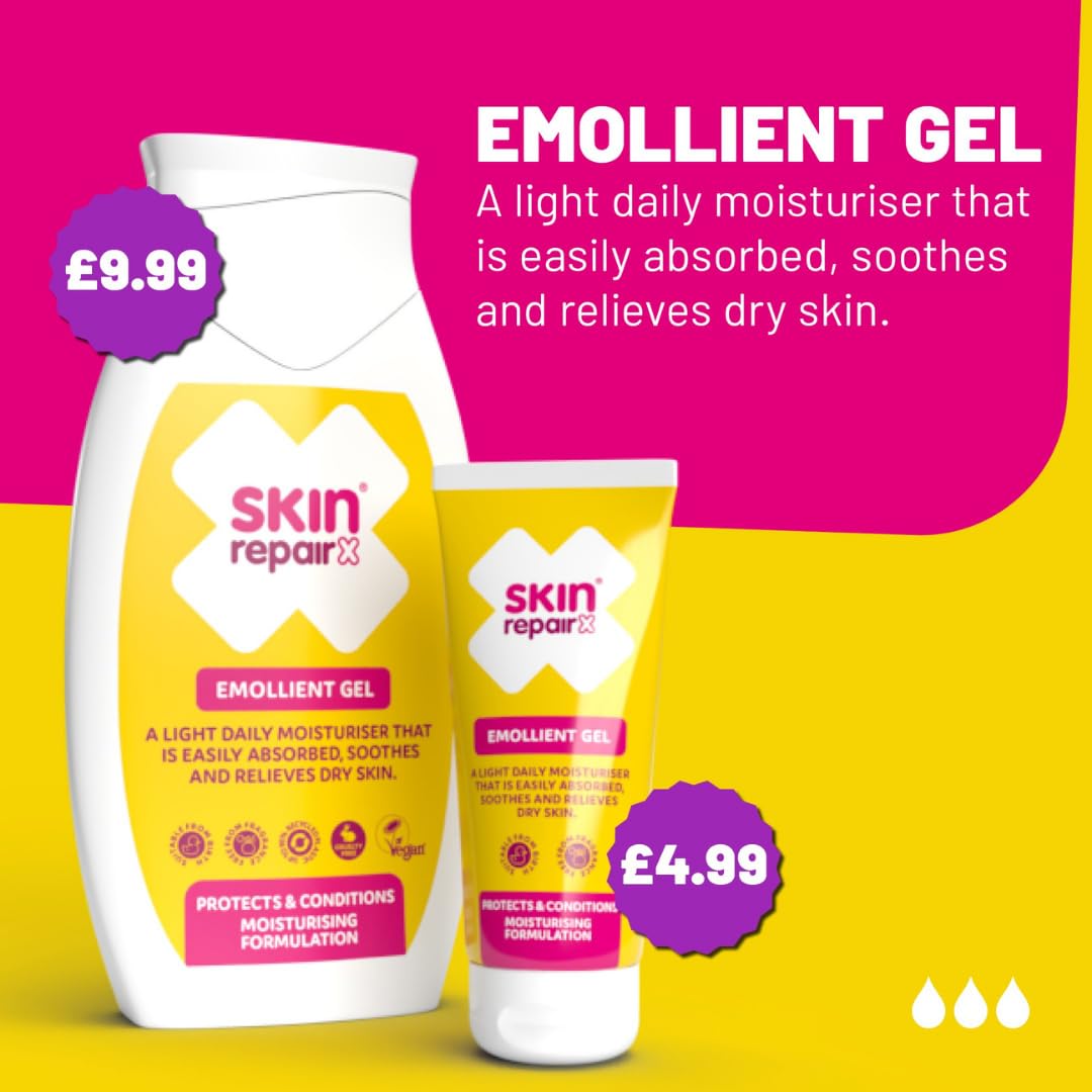 SkinrepairX SkinRepairX Emollient Gel 100ml for Dry Skin, Eczema, Psoriasis, Dermatitis, Rosacea, Acne, Vegan, Fragrance Free, Suitable from Birth