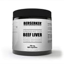Berserker Desiccated Beef Liver 750mg 500 Capsules Un-defatted Meaning Full Absorption of Naturally Occurring Vitamins and Minerals Found in Beef Liver. Made in The UK.