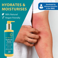 My Trusty Sunflower Body Lotion, Suitable for Eczema Prone Skin, Vegan Friendly with Natural Ingredients, Fragrance Free, 250ml