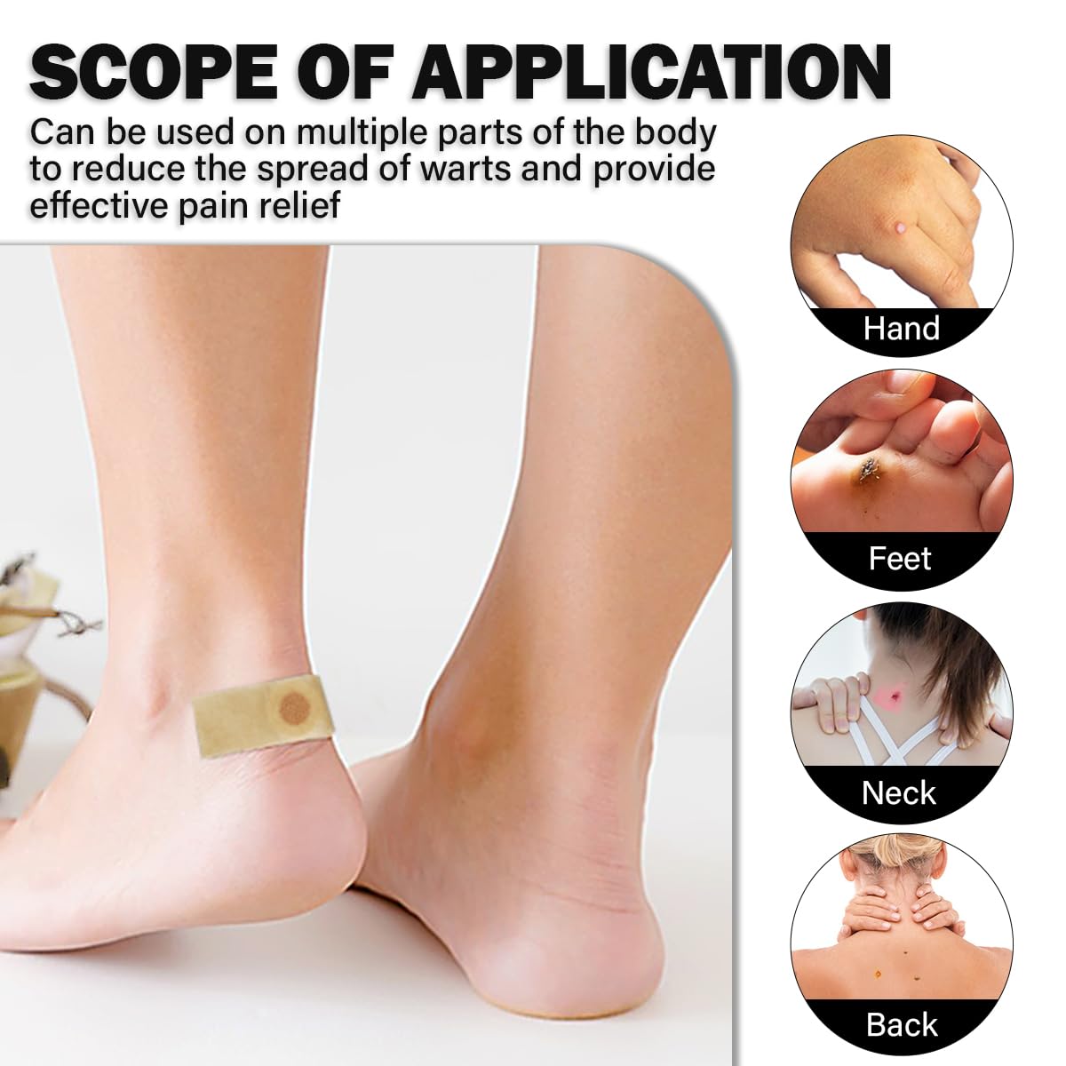 FERCAISH 24 Pieces Wart Remover Corn Plaster Plantar Warts Removal Corn Removal Pads Pressure Protection Plaster Wart Plaster for Feet