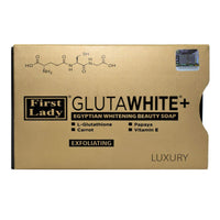 FIRST LADY GLUTAWHITE First Lady Glutawhite+ Egyptian Brightening Exfoliating Soap 200g with L-Glutathione, Papaya, Carrot & Vitamin E – Helps Even Skin Tone & Radiant Glow