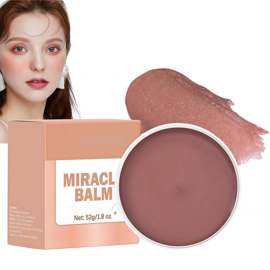 SingHao Miracle Balm Glow Skin Tinted Creamy,Multi Glow Balm,Blush for Cheeks,Blendable Colour Multi-purpose Hydrating Tint for Lips,Face,Cream Blush,Pink Blusher,Cream Contour Pale/tte(#3 Sheet Pink)