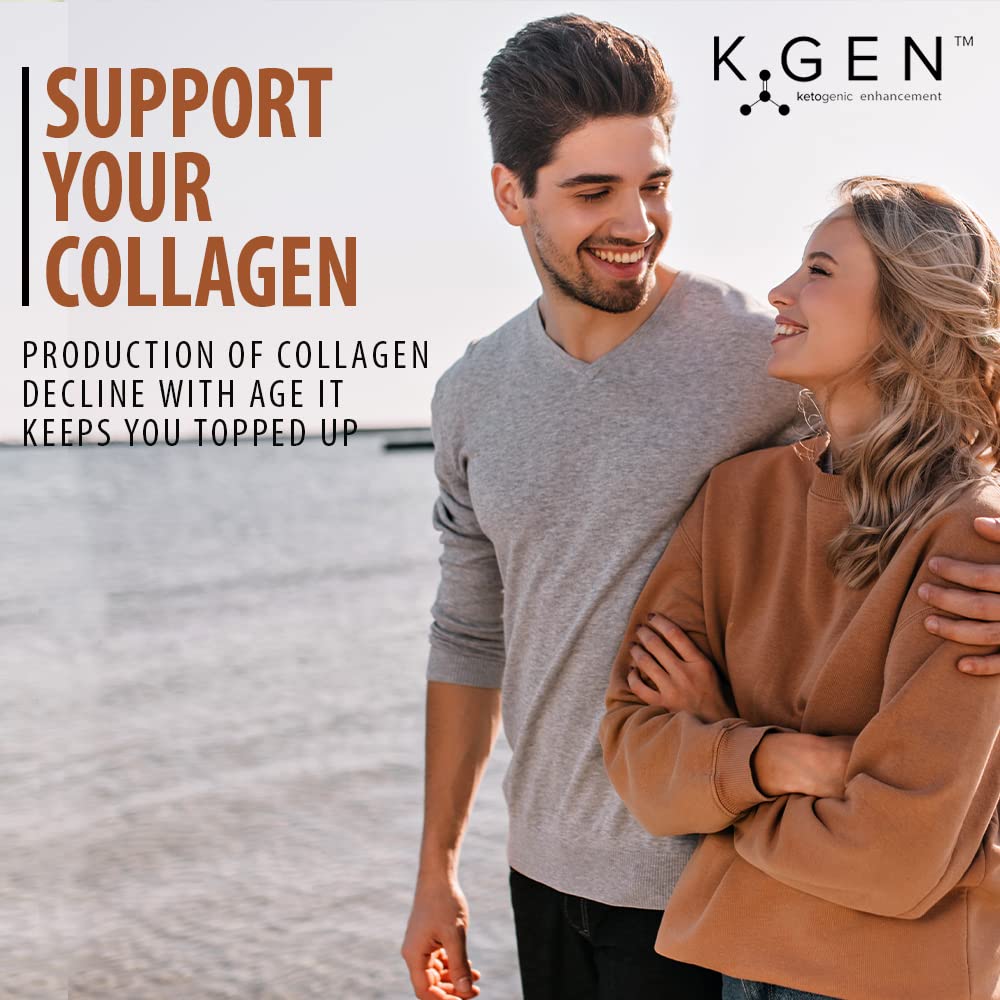 K GEN ketogenic enhancement K-GEN™ Keto Collagen Protein Powder Advanced Salted Caramel Powder with Multi Collagen Blend, Coconut MCT, Vitamin C + B6 Stevia | UK Made for Keto, Paleo & Primal | Free-from: Sugar & Gluten