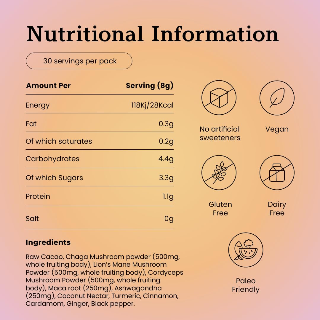 soulbrew SoulBrew Rise – Mushroom Coffee Alternative for Gut Health & Focus | Lion’s Mane, Cordyceps, Cacao | Adaptogenic Nootropic Drink for Calm Energy and Digestion | Vegan, 30 Servings
