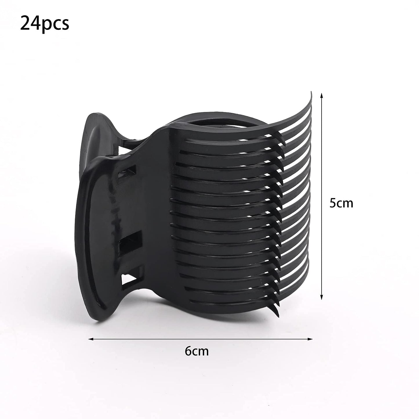 YancLife 24 Pack Hot Roller Clips, Hair Curler Claw Clips Replacement Roller Clips Safety & Heat Resistance Heated Roller Clips for Small, Medium, Large Girls Hair Section Styling (Black)