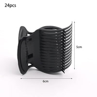 YancLife 24 Pack Hot Roller Clips, Hair Curler Claw Clips Replacement Roller Clips Safety & Heat Resistance Heated Roller Clips for Small, Medium, Large Girls Hair Section Styling (Black)