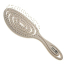 Head Jog 08 Paddle Brush Flexible Soft Pin Bristles, Detangling Wet Or Dry Hair. Gentle Brushing Straw Brush. Detangle Round Brush for Straight, Curly & Wavy Hair Types. (Monochrome Collection Ash)