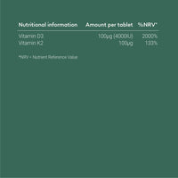 Project Nutrition Vitamin D3 K2 Tablets 4000IU - 12 Month Supply - Easy Swallow - 365 Vegetarian 4000 IU High Strength Vitamin D & 100 mcg K2 MK7 Supplement for Women & Men - Bone & Immune System