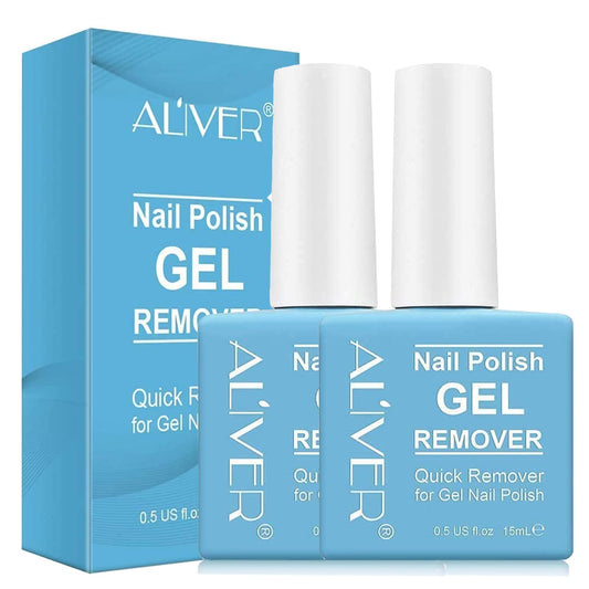 HUALIJIA Magic Nail Polish Remover 2 Pack, Remove Gel Nail Polish, Easily Quickly Peel Off In 2-3 Minutes, Professional Removes Soak-Off Gel Nail, Protect Nail, No Need For Foil, Soaking Or Wrapping, 0.5 Fl Oz