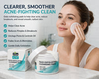 CHEAR ACNE Chear Acne Exfoliating Cleansing Pads 55 Pads – Salicylic Acid, Niacinamide & Hyaluronic Acid Face Pads with Witch Hazel, Pore Clearing Wipes for Acne, Oily Skin & Blackheads