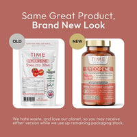 Time Health Lycopene – 30mg per Capsule – Stabilized, Microencapsulated Formula – Tomato Extract – Vegan – Zero Additives (60 Capsule Pouch)