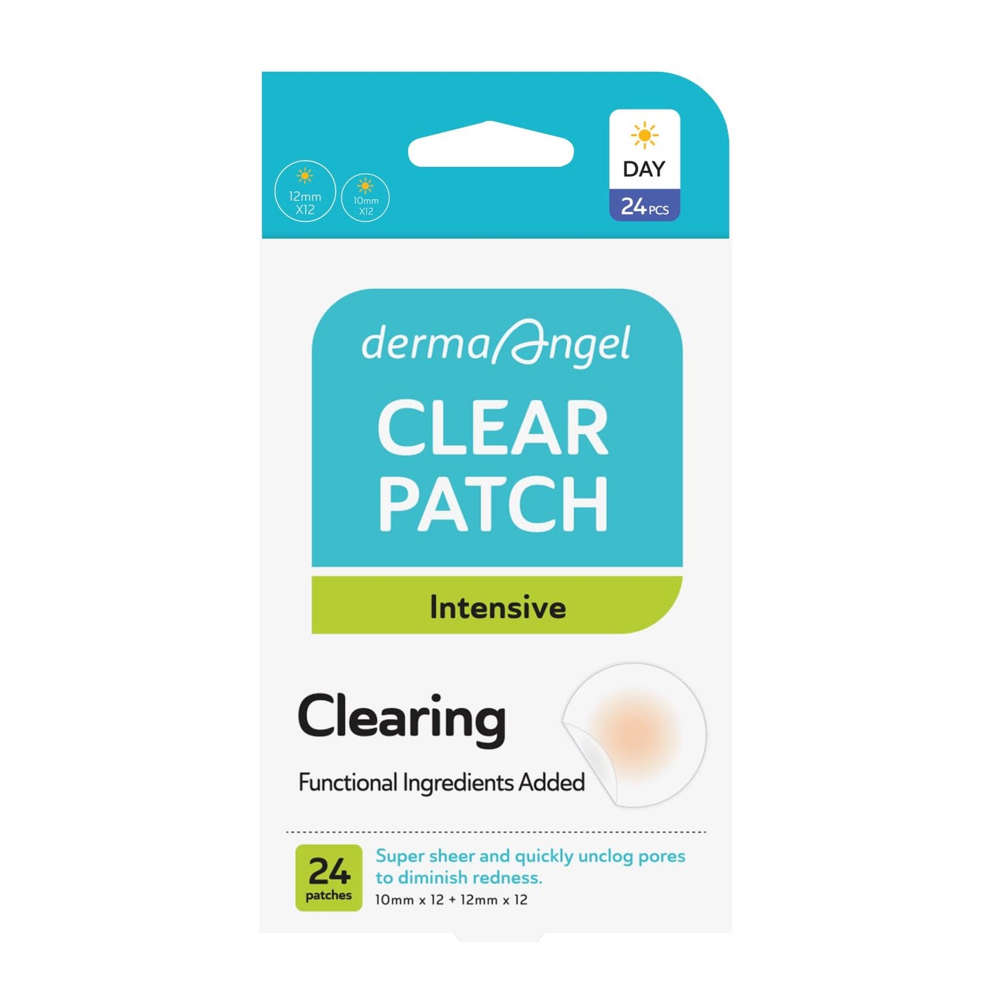 DERMA ANGEL Derma Angel Ultra Thin Hydrocolloid Acne Day Patches for Surface Pimples (24 Pieces) | Absorbs Fluid and Covers Spots | Matte Finish Blends Under Makeup
