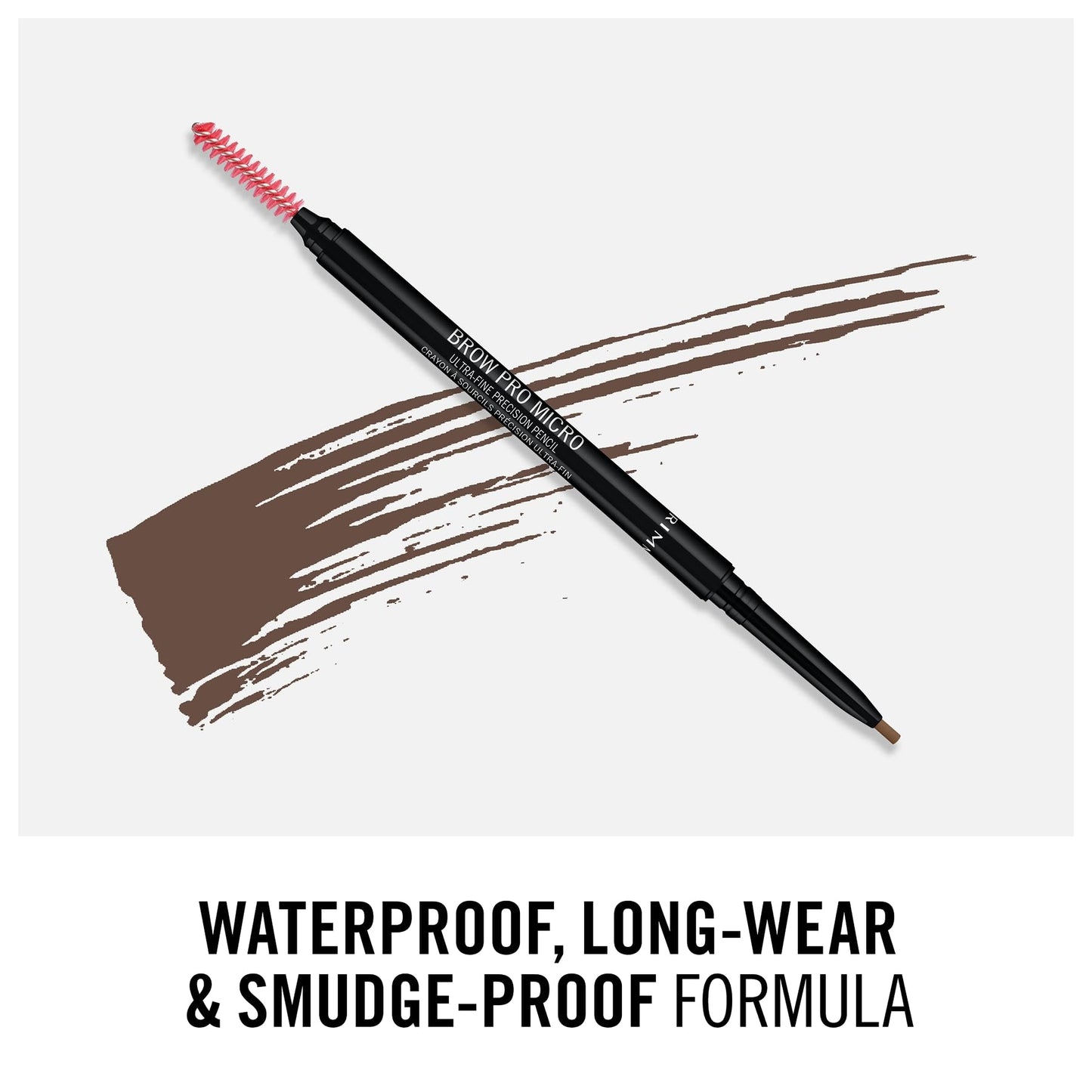 Rimmel London Brow Pro Micro Ultra-Fine Precision Pencil & Brush, Natural-looking Defined Brows, Soft Brown, 0.03 g