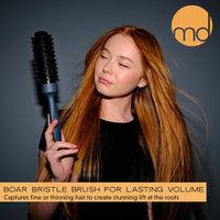 md london. mdlondon BRUSH Boar (32mm Dia. Barrel). Small Round Hair Brush for Fine or Thin Hair, Boar Bristle Brush for Short Hair, Round Blow Dry Brush - Genuine mdlondon Hairbrushes for Women & Men