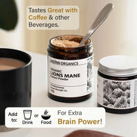 Andinn Organics Organic Lions Mane Mushroom Powder | 12X Strength | 3 Month Supply | Dual Extract Powder 23:1 | 6000mg | NGF | 1% Hericenones | 20% Polysaccharides