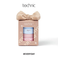 Technic Facial Skincare Gift Set - Hydrating Hyaluronic Acid Face Mask & Purifying Pink Clay Face Mask - Contains a Soft Headband with Bow - Vegan & Cruelty Free