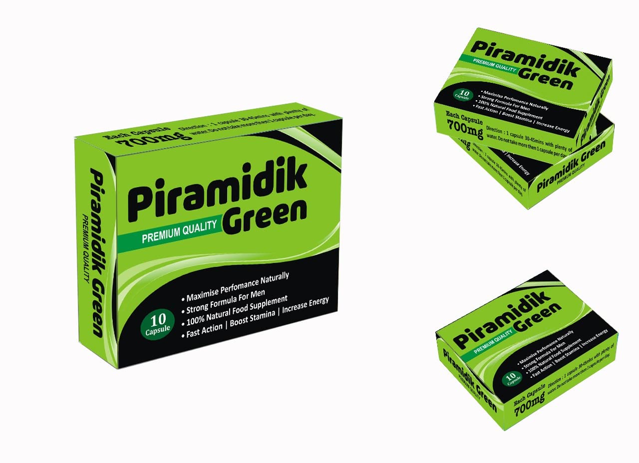 Piramidik Green New PIRAMIDIK GREEN - Ginseng Complex - The Most Effective Natural, Powerful and Fast Acting Food Supplement for Men! - (Pack of 10 Capsules)