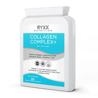 Collagen Complex + | Collagen Supplements for Women & Men | Contains Marine Collagen, Hyaluronic Acid, Seaweed, Biotin, Vitamin C & Vitamin E | 60 Capsules | Made in The UK by RYXX