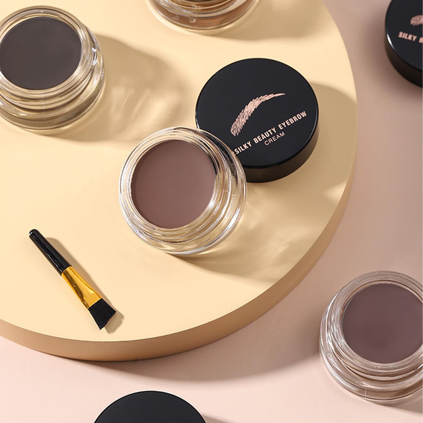 AuraAnge Waterproof Eyebrow Pomade Gel with Brush - Long Lasting, Tinted, Transfer-Proof, Sweat Resistant, Quick Drying - Professional Makeup in Dark Brown