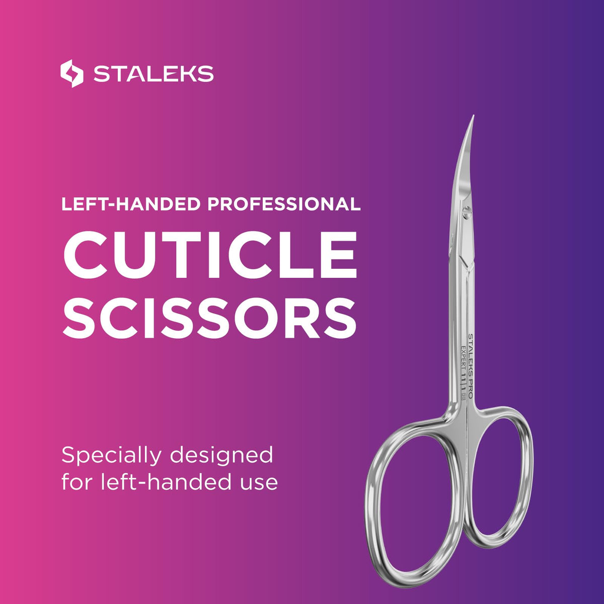 STALEKS PRO Expert 11 Professional Cuticle Scissors Left Hand (Blade Length - 18 mm) SE-11/1