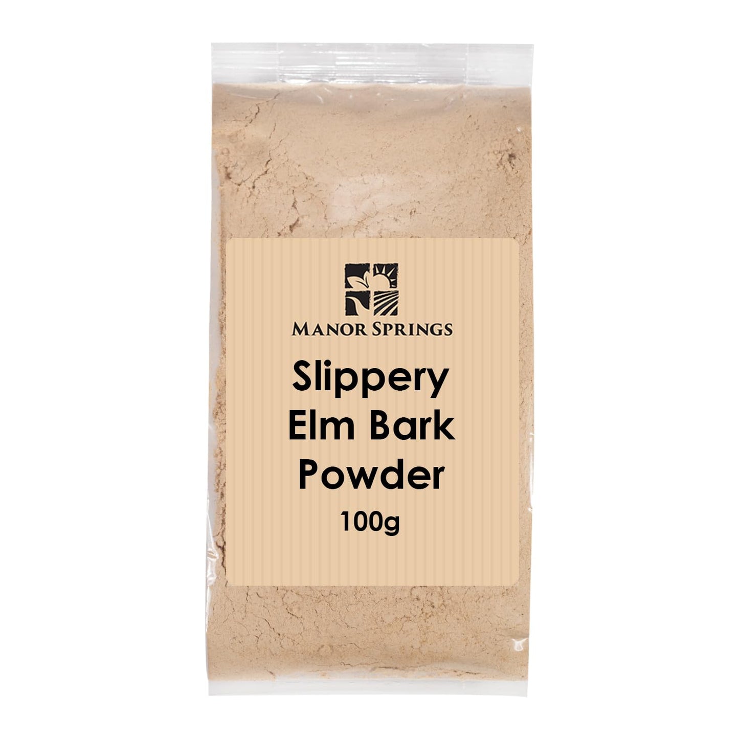 MANOR SPRINGS Slippery Elm Bark Powder 100g by Manor Springs, Soothes Digestion & Upset Stomach, Eases Discomfort, Helps Soothe The Throat and Coughing, No Irradiated, No Contaminated, No GMO