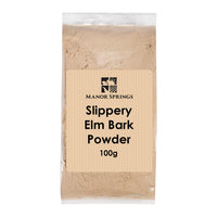 MANOR SPRINGS Slippery Elm Bark Powder 100g by Manor Springs, Soothes Digestion & Upset Stomach, Eases Discomfort, Helps Soothe The Throat and Coughing, No Irradiated, No Contaminated, No GMO