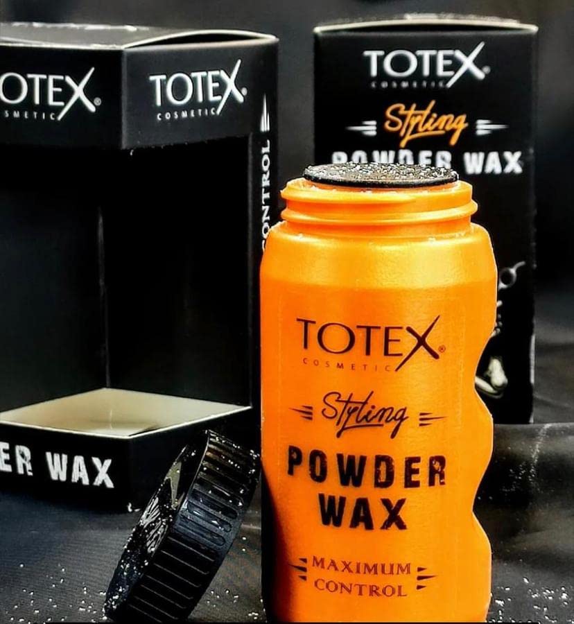 Totex Hair Styling Powder Wax 20g + Wide Shark Teeth Comb Gold | Volumizing Matte Dust Powder Strong Hold | Barber Styling Set for Hair & Beard | Professional Hair Thickening Kit