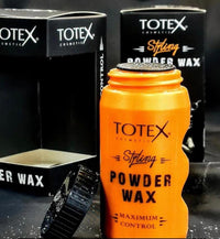 Totex Hair Styling Powder Wax 20g + Wide Shark Teeth Comb Gold | Volumizing Matte Dust Powder Strong Hold | Barber Styling Set for Hair & Beard | Professional Hair Thickening Kit