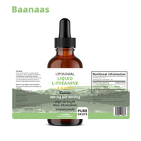 baanaas For Babies to Nanas LIPOSOMAL Liquid L-Theanine Drops for Stress Relief, Relaxation, Focus Without Drowsiness with MAX Absorption, 350mg per Serving