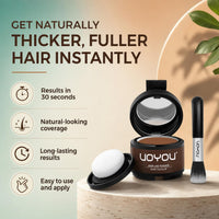 UOYOU Hairline Powder Light Blonde Root Touch Up, Instantly Conceals Hair Loss, Gray Root Cover Up Powder for Thinning Hair Men & Women, Water & Sweat Resistant, Includes Brush (Light Blonde)