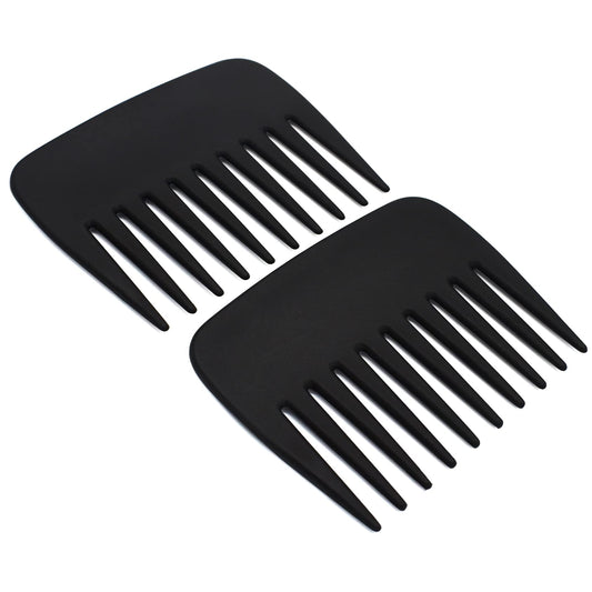 AIRERA 2 Pieces Professional Pompadour Streaker Afro Hair Combs, Mens Slickback Styling Comb, Wide Tooth Wet Pick Hair Beard Comb, Anti-Static Heat Resistant Hairdressing Shower Comb for Men Salon (A)