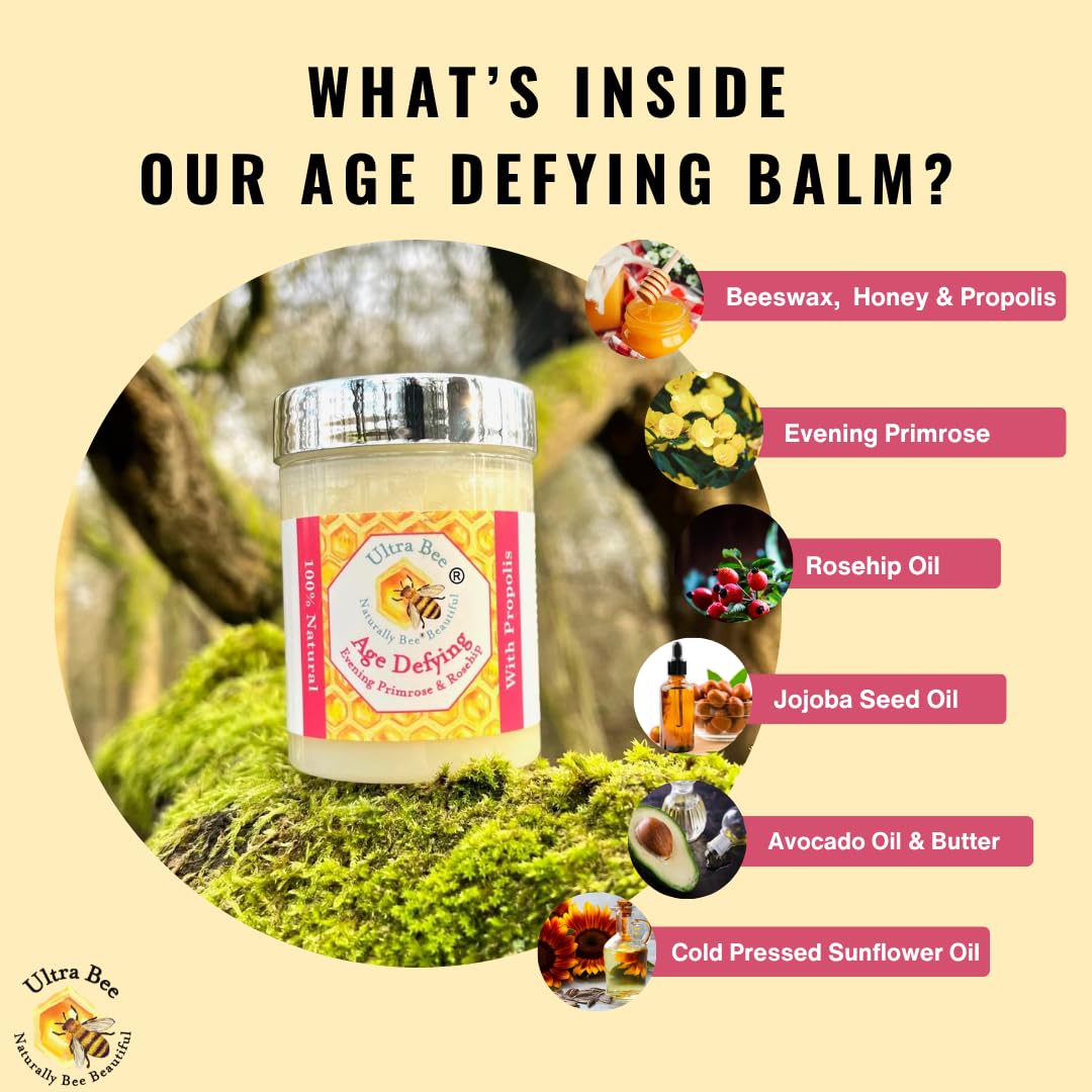 Ultra Bee 100% Natural Age Defying Face Moisturiser - Evening Primrose, Rosehip, Jojoba