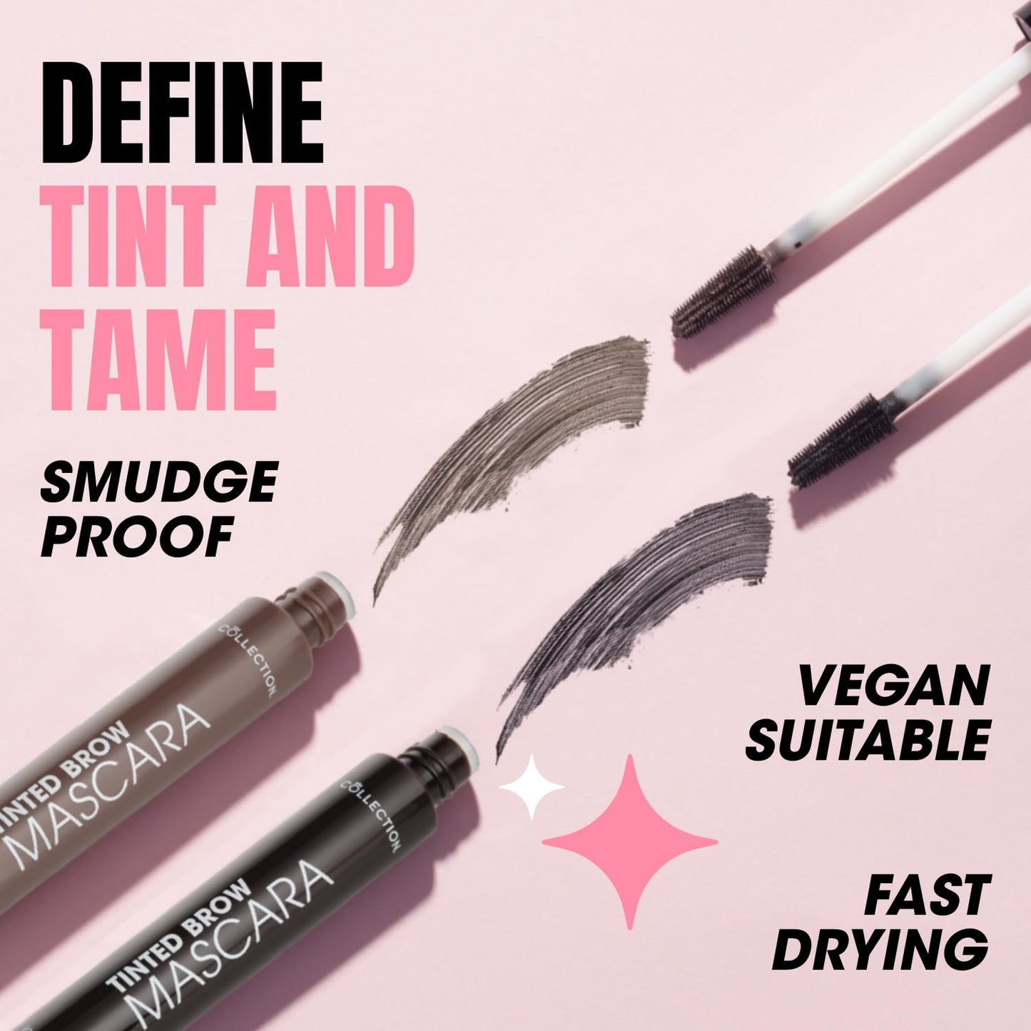 Collection Cosmetics, Incredibrow Tinted Mascara, Fast Drying Formula, 8ml, Brunette