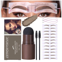 GL-Turelifes Eyebrow Stencil Set, Eyebrow Stamp Powder Kit with 12 Eyebrow Shape Brow Stencils, 2 Elastic Cord &2 Brow Brush, Eye Brow Stamp Kit Long Lasting Natural Look (#1 Blonde)