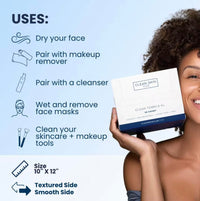 Clean Skin XL Face Towels, 50 Count, Biodegradable, Dual-Textured, Vegan, 25 * 30cm