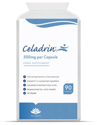 Celadrin® Capsules 500mg | Potent Joint Care Supplement | Branded Ingredient | Clinically researched for Improved Joint Function & Mobility | 90 Capsules - Vegan Friendly | Made in The UK by Hellenia
