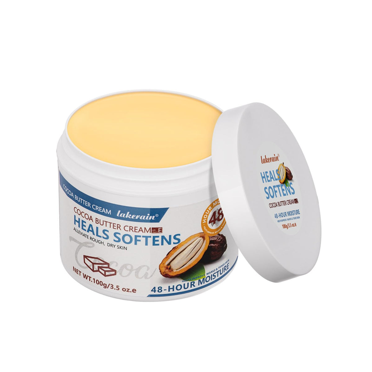 QIEEUMIN Cocoa Butter Cream for Body & Face Multi-Purpose Solid Cream Nourishes and Softens The Skin Smoothes Marks Cocoa Butter Moisturiser 100g