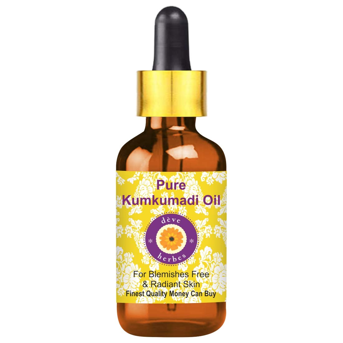Deve Herbes Pure Kumkumadi Oil with Glass Dropper 100% Natural Therapeutic Grade for Personal Care 15ml (0.50 oz)
