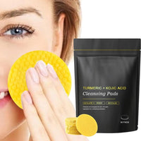 WujialingMM Turmeric Kojic Acid Cleansing Pads, 30PCS Turmeric Face Scrub Pads with Vitamin C, Turmeric Cleansing Pads For Facial Cleansing And Exfoliation